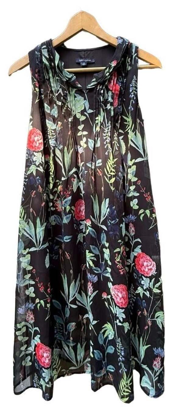 Tommy Hilfiger Women's Black Floral Botanical Print Sleeveless Midi Dress Size L
